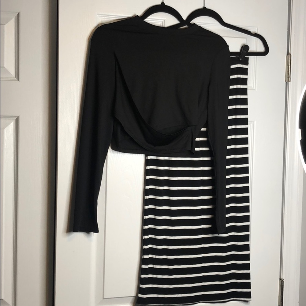 2 piece crop top and long skirt size Lg